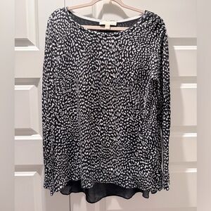 Michael Kors Xlarge Animal Print Sweater with Sheer Back